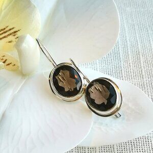 NWT Sterling Silver 925 Smokey Topaz earrings